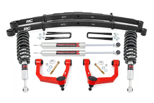 Rough Country 3.5 Inch Lift Kit, Red UCA, M1 Struts, Toyota Tacoma 2WD/4WD (2005-2023)