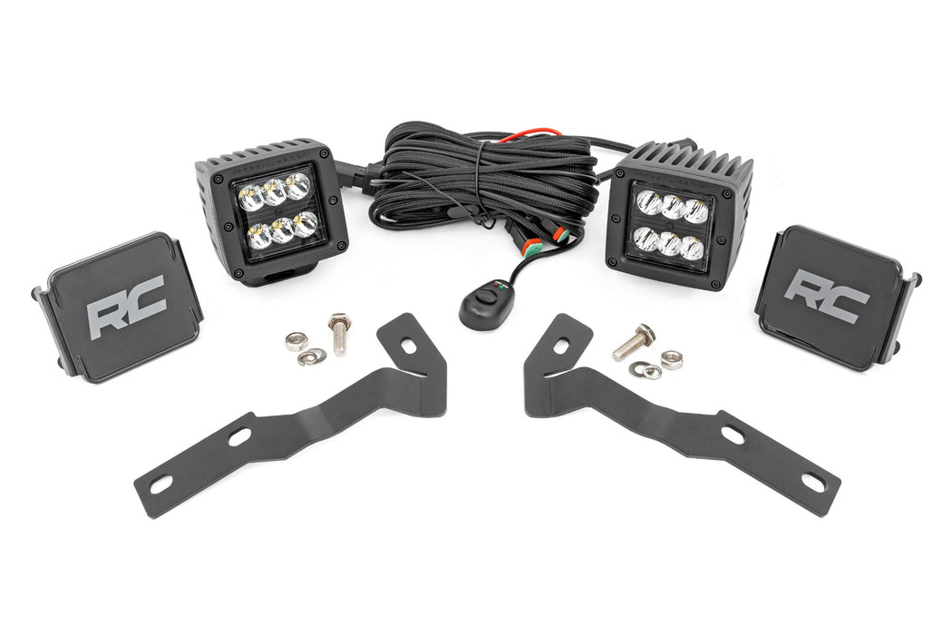 LED Light Kit - Ditch Mount - 2 inch Black Pair - Spot - Toyota Tacoma (16-23)