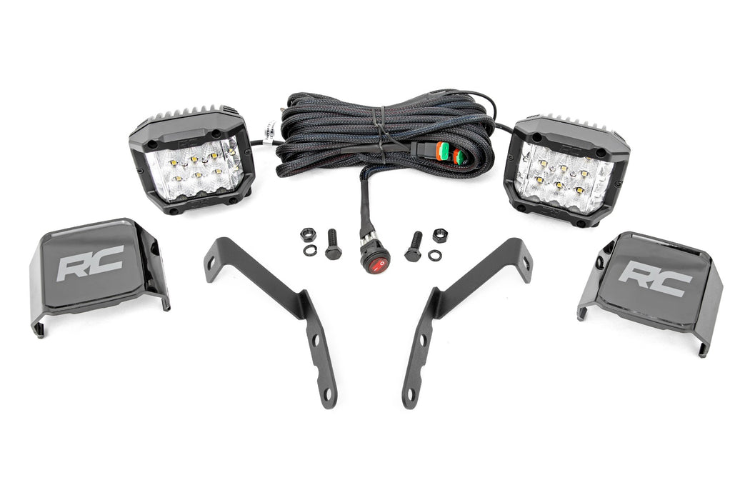 LED Light Kit - Ditch Mount - 3 inch OSRAM - Wide - Chevy 1500 & Chevy/GMC 2500HD/3500HD (07-14)