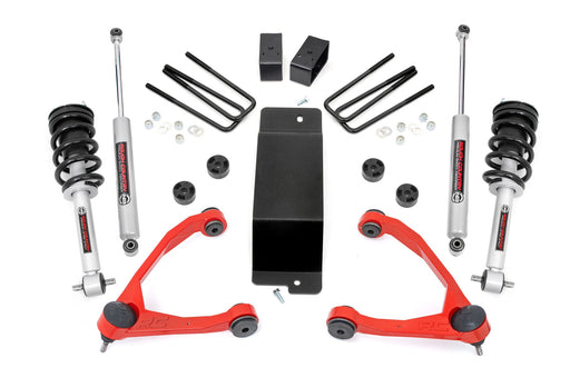 Rough Country 3.5 Inch Lift Kit, UCA, N3 Struts, Red, Chevy/GMC 1500 (2007-2013)