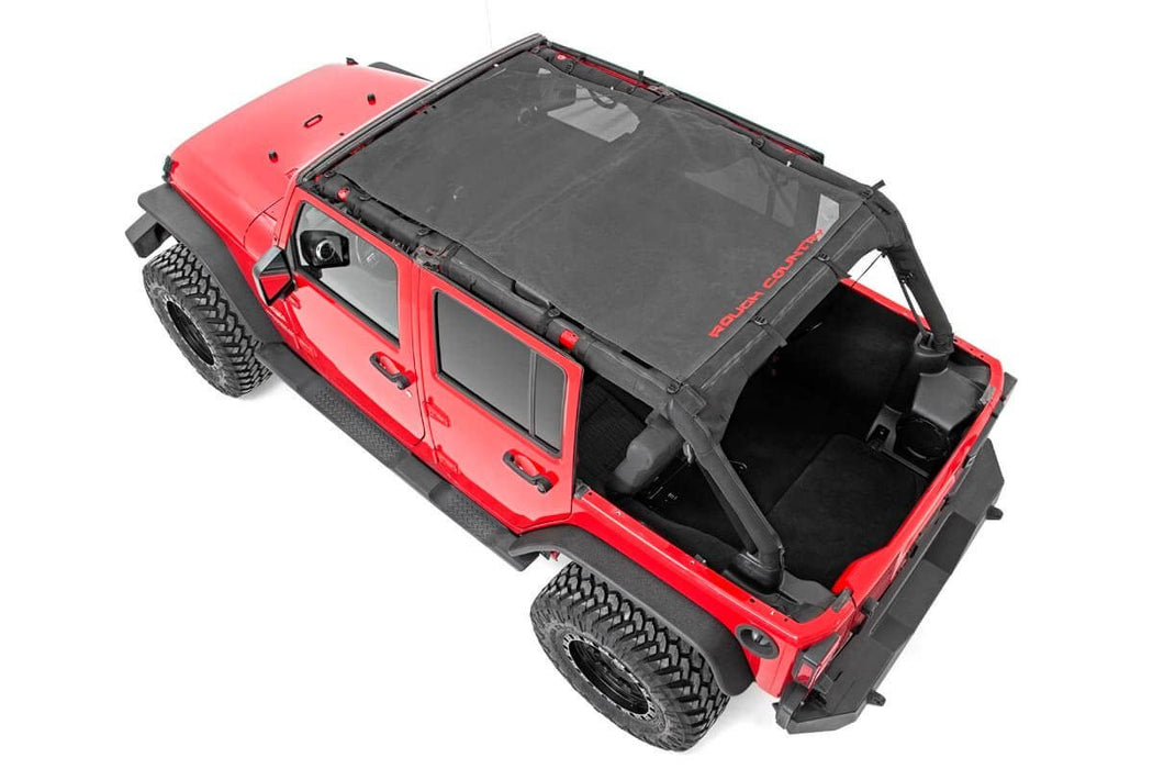 Rough Country Mesh Bikini Top Plus - Black | Jeep Wrangler Unlimited 2WD/4WD (2007-2018)