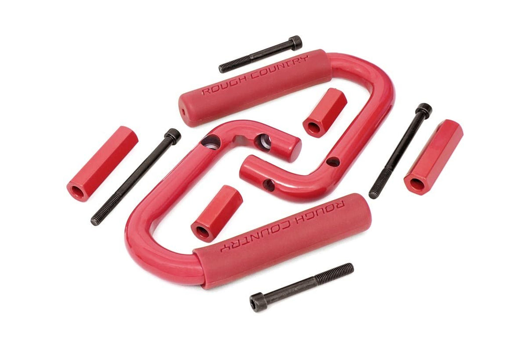 Rough Country Grab Handles - Steel - Front - Red | Jeep Wrangler JK/Wrangler Unlimited (07-18)