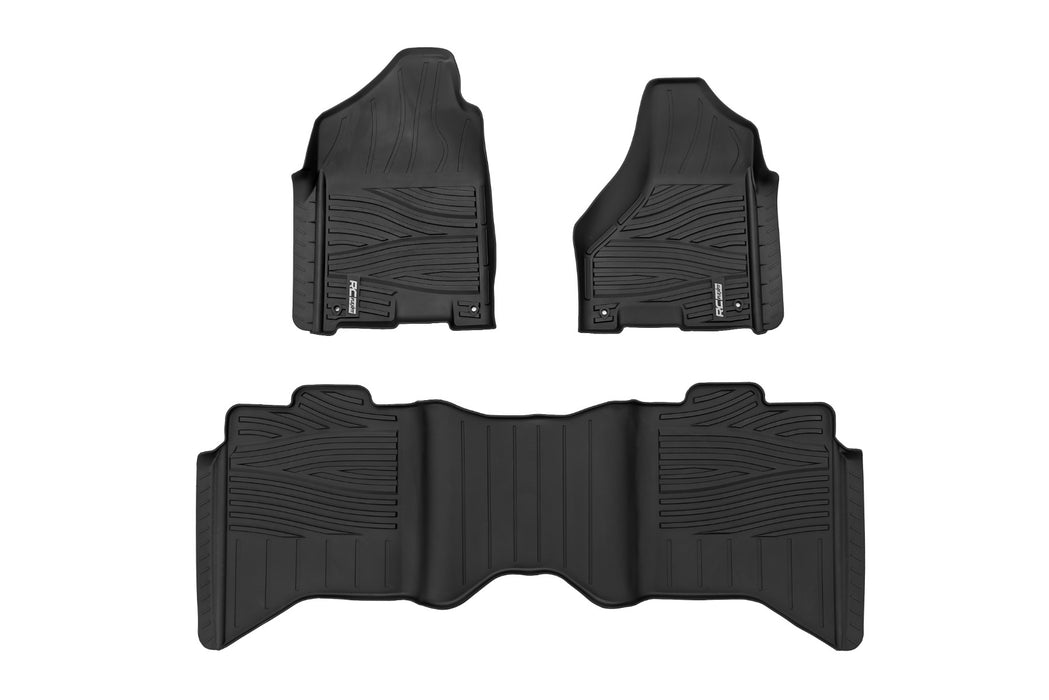 Rough Country Flex-Fit Floor Mats - FR &amp; RR - Crew Cab | Ram 1500 2WD/4WD (2012-2018 &amp; Classic)
