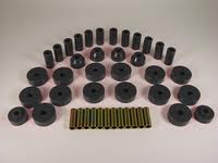 Rugged Ridge Suspension Bushing Kit | Polyurethane, Black | Jeep CJ5/CJ7 (1955-1975) | P/N 1-2001BL