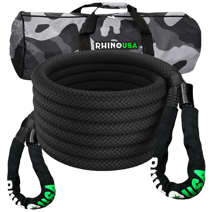 RHINO USA KINETIC ENERGY RECOVERY ROPE (1.25" X 30') BLACK