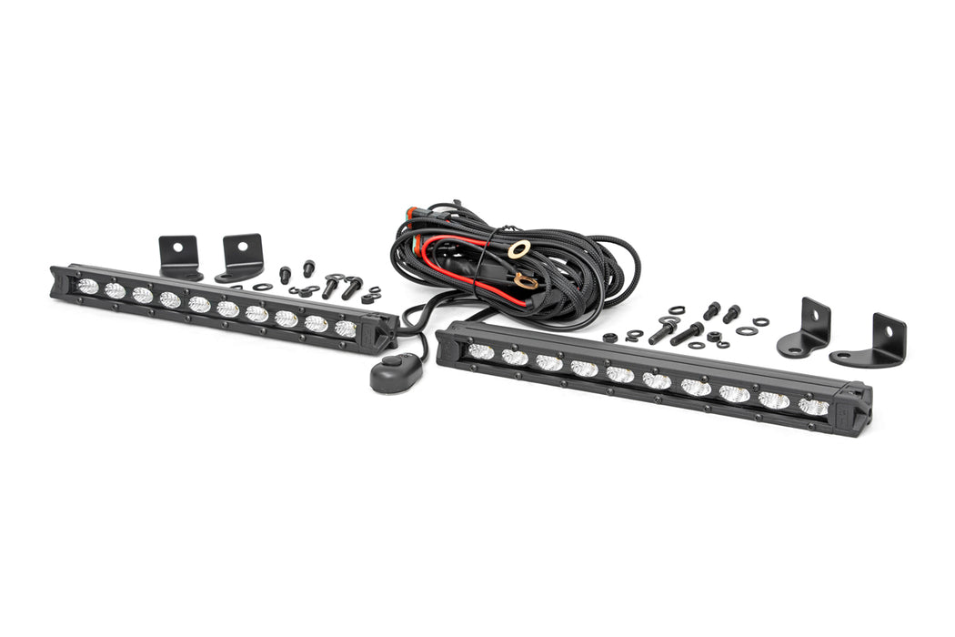 Rough Country 10 Inch Black Series LED Light Bar - Slim Line- Pair