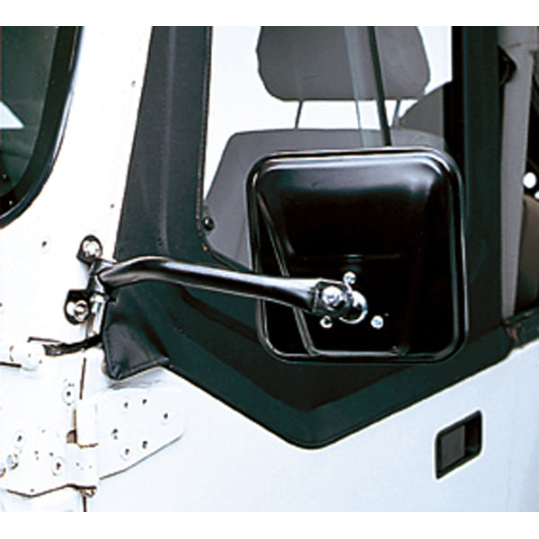 Door Mirror Kit, CJ-Style, Black; 97-06 Jeep Wrangler TJ