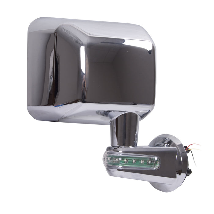 Door Mirror, Right, LED Turn Signal, Chrome; 07-18 Jeep Wrangler JK