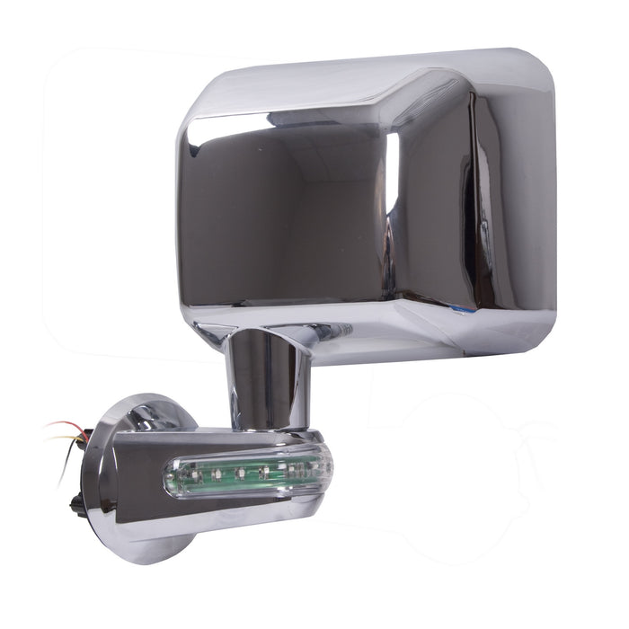 Door Mirror, Left, LED Turn Signal, Chrome; 07-18 Jeep Wrangler JK