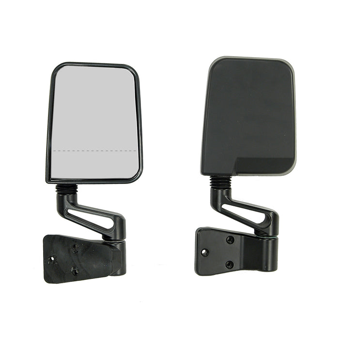 Door Mirror Kit, Dual Focus, Black; 87-02 Jeep Wrangler YJ/TJ