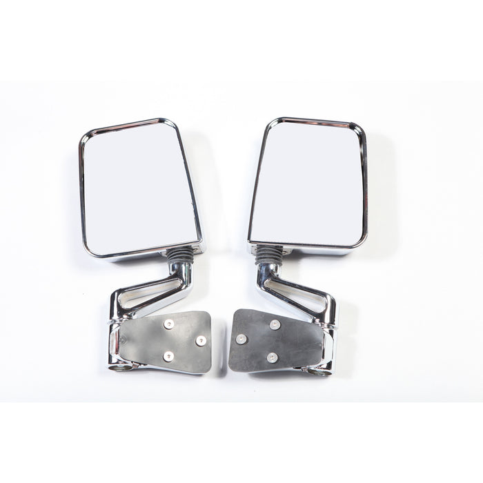 Door Mirror Kit, Dual Focus, Chrome; 87-02 Jeep Wrangler YJ/TJ