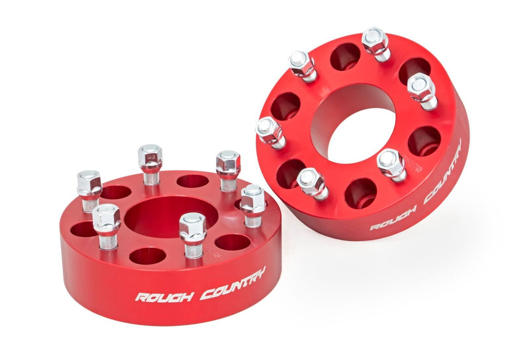Rough Country 2 Inch Wheel Spacers - 6x5.5 - Red | Chevy/GMC 1500 Truck &amp; SUV