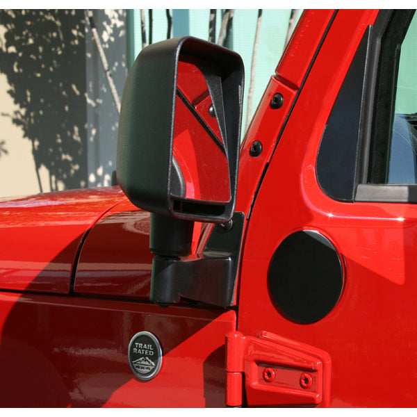 Mirror Relocation Bracket Kit, Black; 07-18 Jeep Wrangler JK