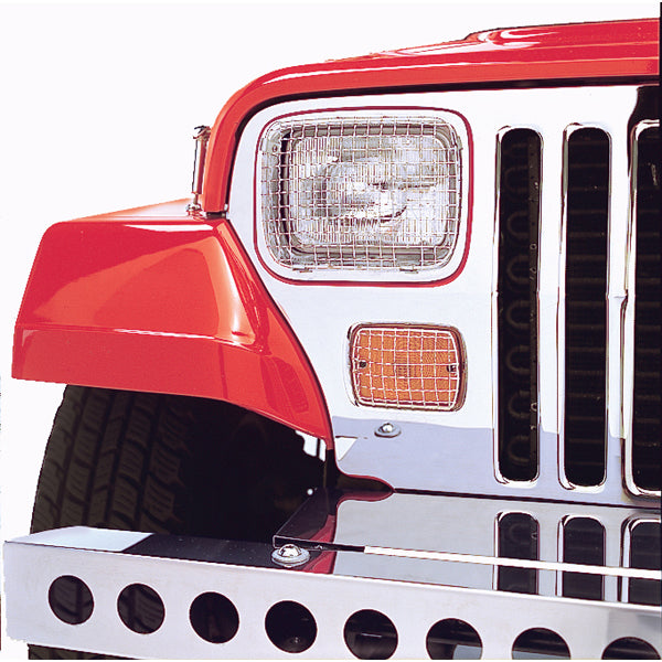 Rugged Ridge Stone Guard Kit | Stainless Steel | Jeep Wrangler YJ (1987-1995) | P/N 11102.02