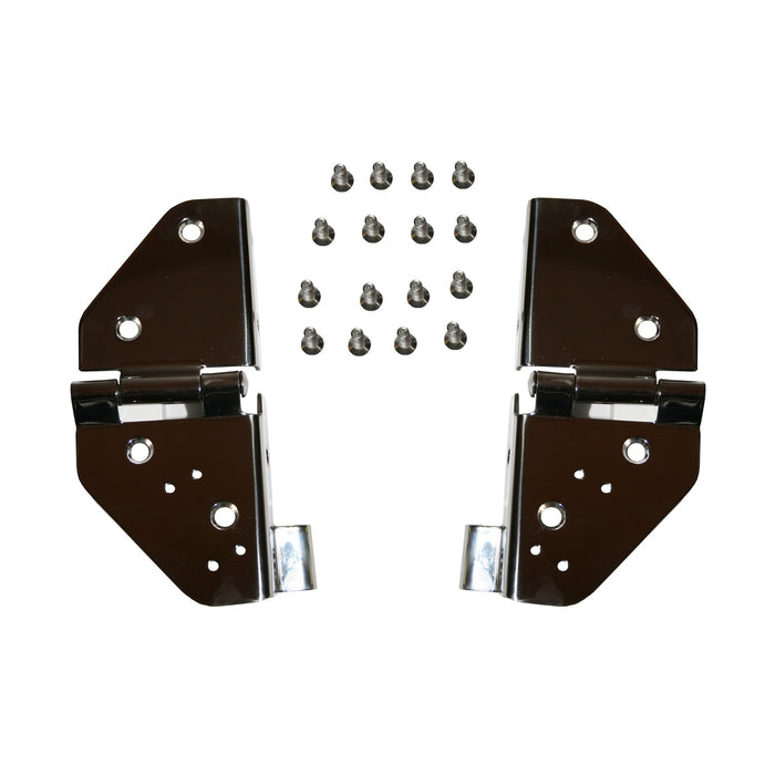Rugged Ridge 11112.01 Windshield Hinge Kit, Stainless Steel; 76-95 Jeep CJ/Wrangler YJ