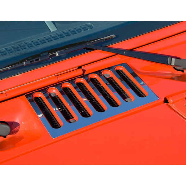 Rugged Ridge Cowl Vent Cover | Stainless Steel | Jeep Wrangler JK (2007-2018) | P/N 11117.05