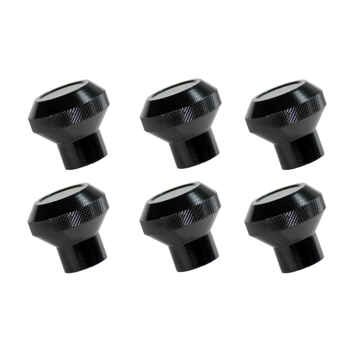 Rugged Ridge Dash Knob Kit | Billet Stainless Steel, Black | Jeep CJ (1976-1986) | P/N 11126.02
