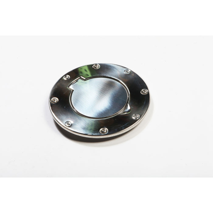 Gas Cap Door, Non-Locking, Stainless Steel; 97-06 Jeep Wrangler TJ