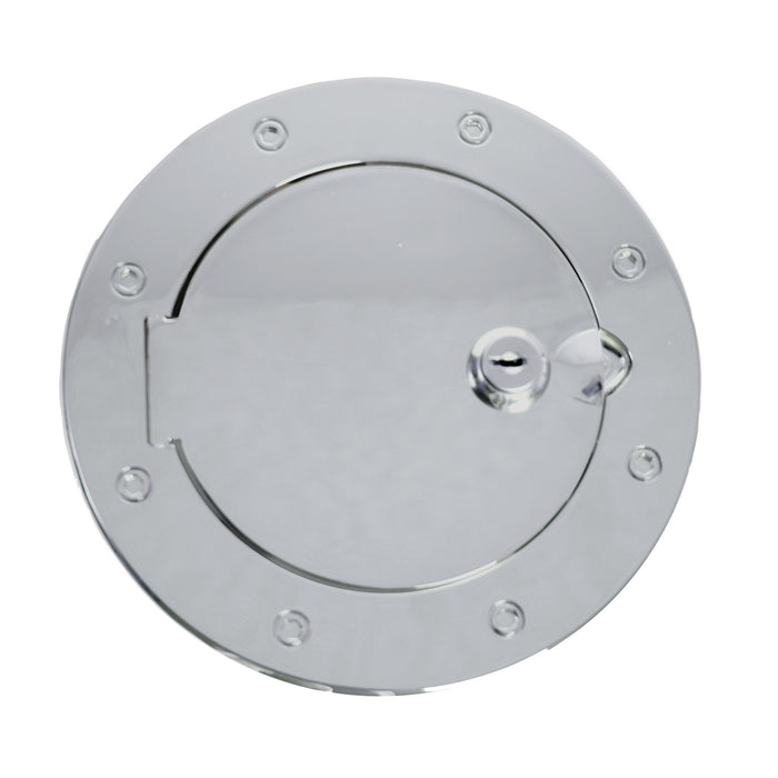 Gas Cap Door, Locking, Stainless Steel; 07-18 Jeep Wrangler JK