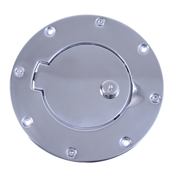 Gas Cap Door, Locking, Stainless Steel; 97-06 Jeep Wrangler TJ