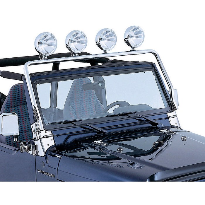 Light Bar, Full Frame, Stainless Steel; 97-06 Jeep Wrangler TJ