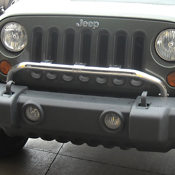 Light Bar, Bumper Mounted, Stainless Steel; 07-18 Jeep Wrangler JK