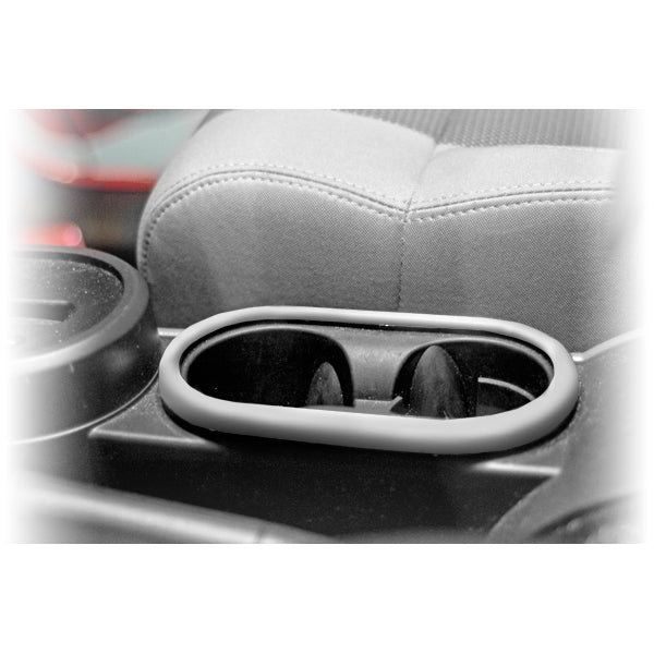 Cup Holder Trim, Front, Brushed Silver; 07-10 Jeep Wrangler JK