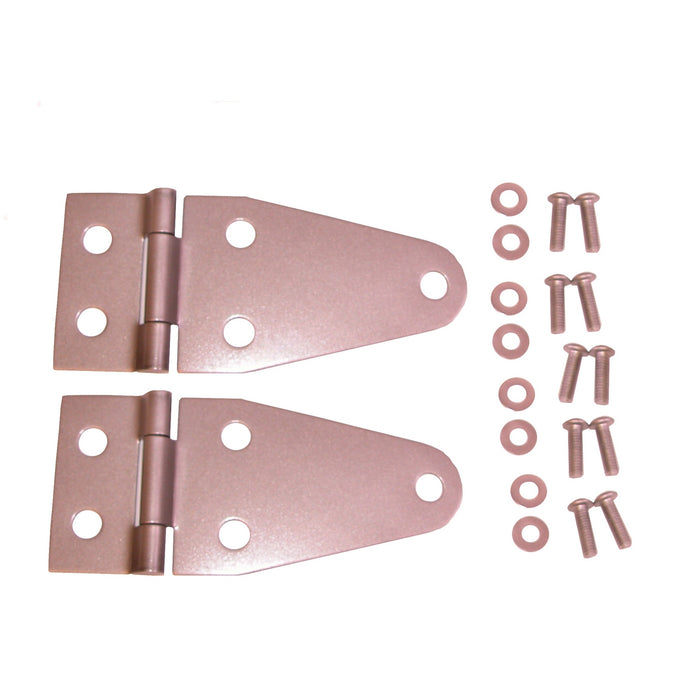 Hood Hinge Kit, Satin Stainless Steel; 76-95 Jeep CJ/Wrangler YJ