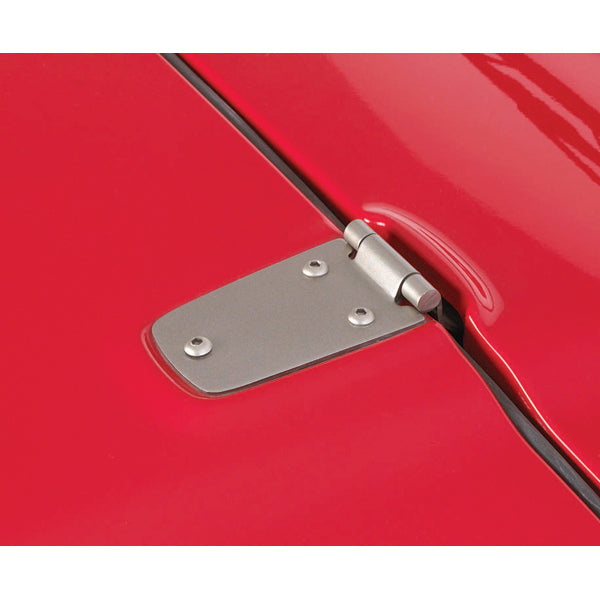 Hood Hinge Kit, Satin Stainless Steel; 98-06 Jeep Wrangler TJ