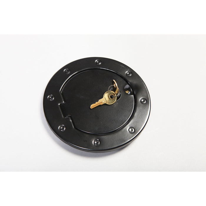Gas Cap Door, Locking, Black; 07-18 Jeep Wrangler JK