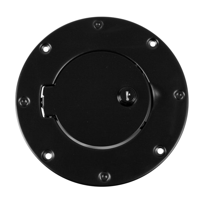 Gas Cap Door, Locking, Black; 97-06 Jeep Wrangler TJ