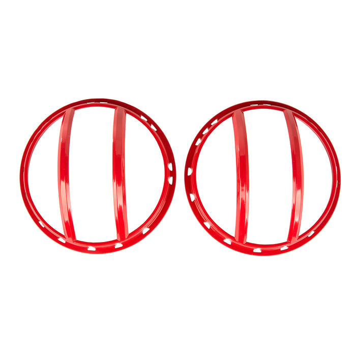 Rugged Ridge Elite Pivotal Headlight Euro Guard Kit | Red | Jeep Wrangler JK (2007-2018) | P/N 11230.17