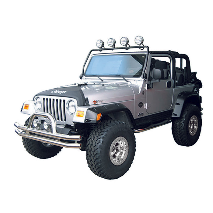 Light Bar, Full Frame, Black; 97-06 Jeep Wrangler TJ