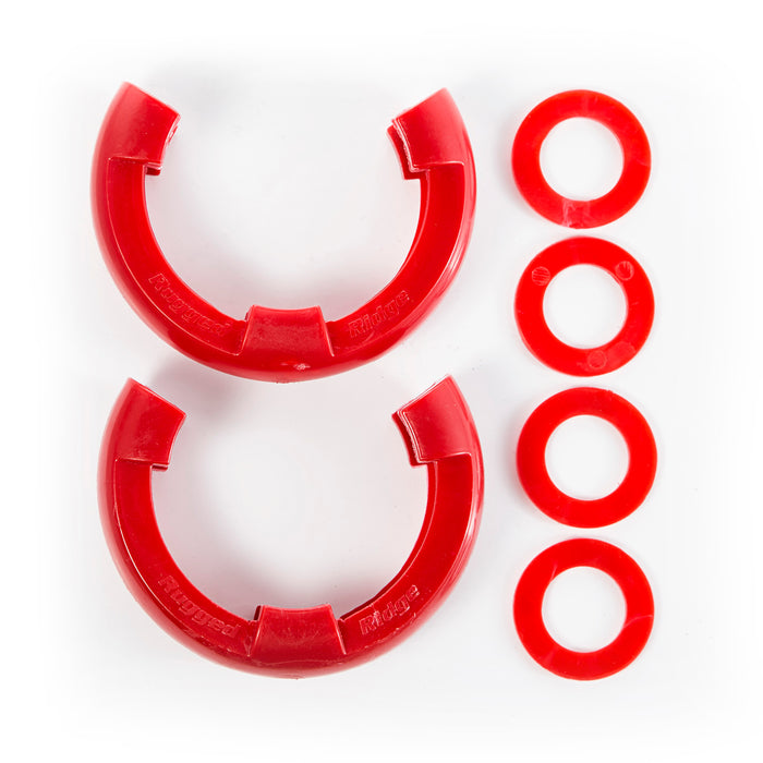 Rugged Ridge D-Ring Shackle Isolator Kit | Red Pair, 3/4 inch | P/N 11235.31