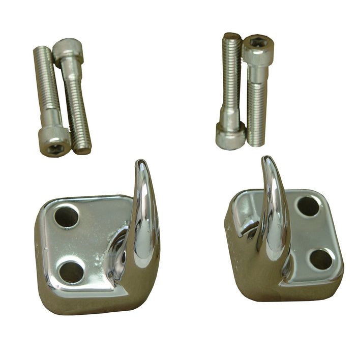 Rugged Ridge 11303.01 Tow Hook Kit, Front, Chrome; 97-06 Jeep Wrangler TJ
