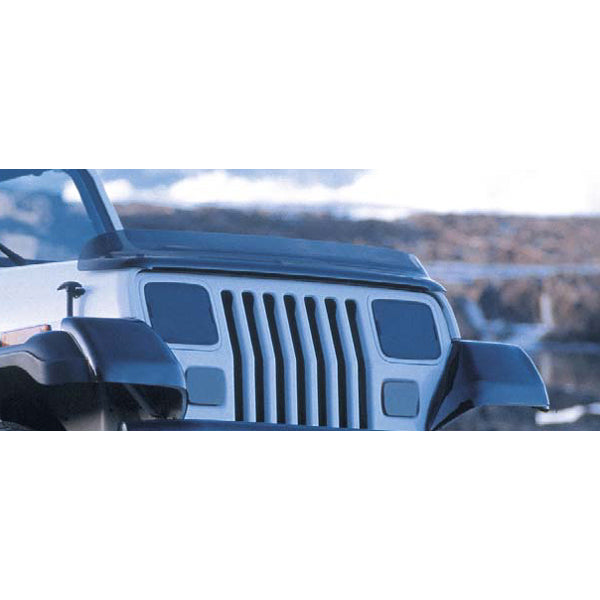 Rugged Ridge Hood Bug Deflector | Smoke | Jeep Wrangler YJ/TJ (1987-2006) | P/N 11350.01