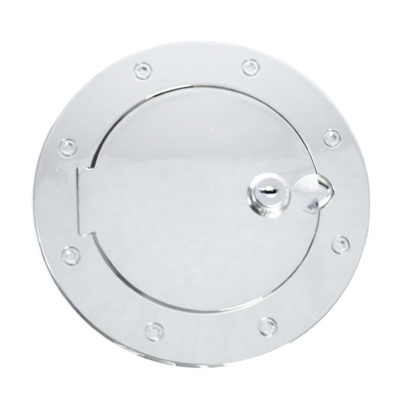 Gas Cap Door, Locking, Polished Aluminum; 97-06 Jeep Wrangler TJ