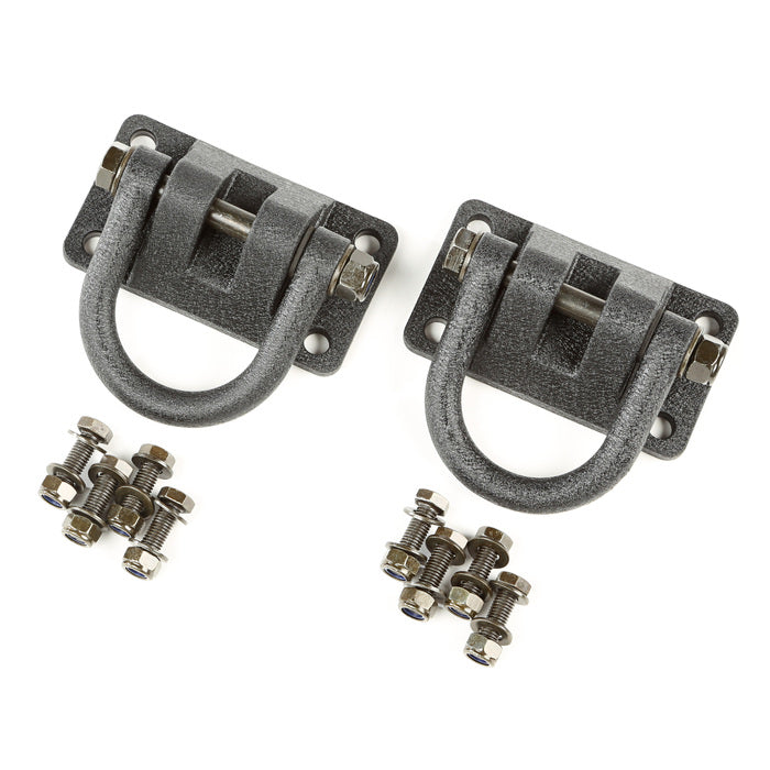 Rugged Ridge 11540.2 XHD Bumper D-Ring Kit, Textured Black; 76-18 CJ/Wrangler