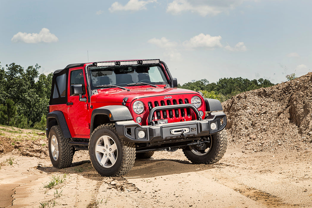Rugged Ridge Overrider | Satin Black, Spartacus Bumper | Jeep Wrangler JK (2007-2018) | P/N 11544.02