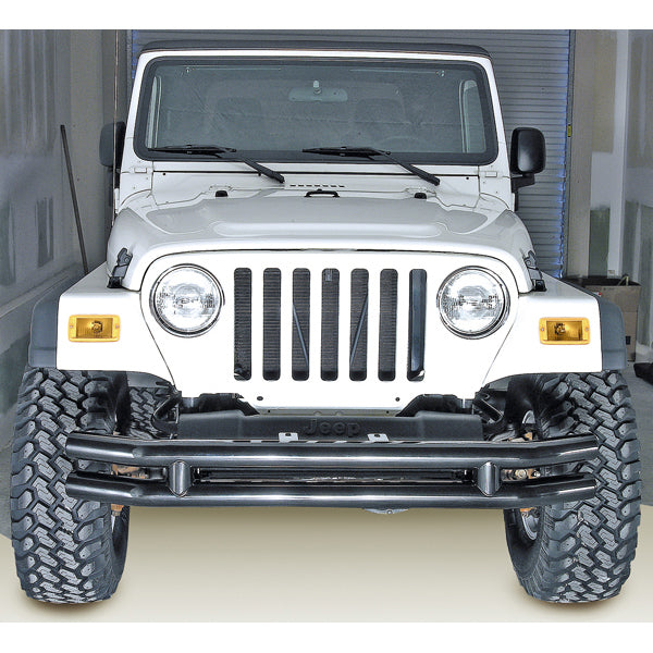 Rugged Ridge Double Tube Bumper | Front, 3 Inch | Jeep CJ/Wrangler YJ/TJ (1976-2006) | P/N 11560.02
