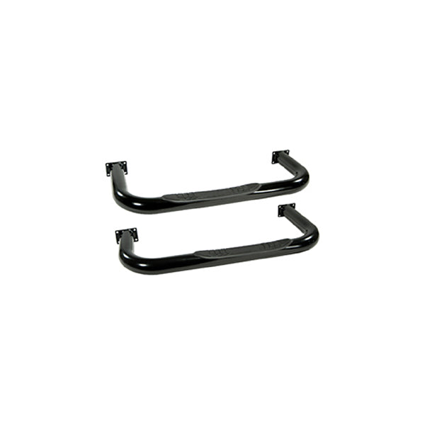 Rugged Ridge 11590.01 Tube Side Step Kit, Round, 3 Inch, Black; 76-83 Jeep CJ5