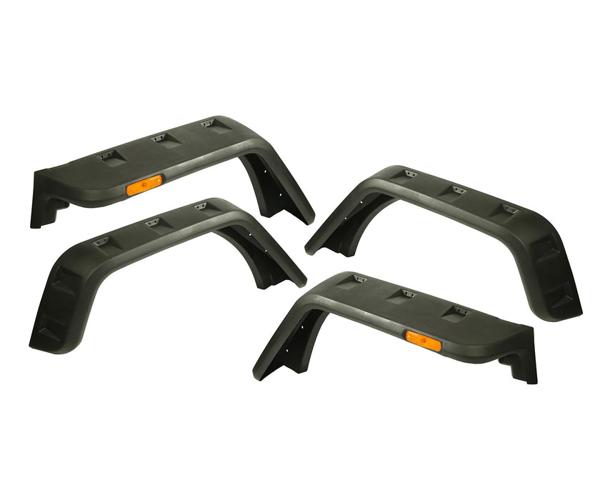 Hurricane Fender Flare Kit, EU, Textured; 07-18 Jeep Wrangler JK