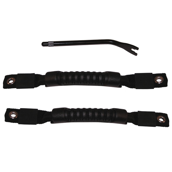Rugged Ridge Pair Of Black Door Pull Straps | Jeep Wrangler (1997-2006) | P/N 11826.01