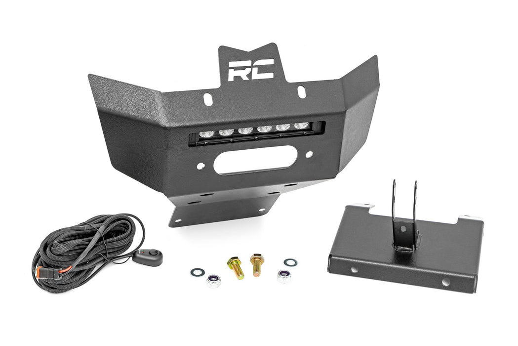 Rough Country Winch Bumper - Black Series LED - 6" Light - Slime Line | Can-Am Renegade 1000/Renegade 500