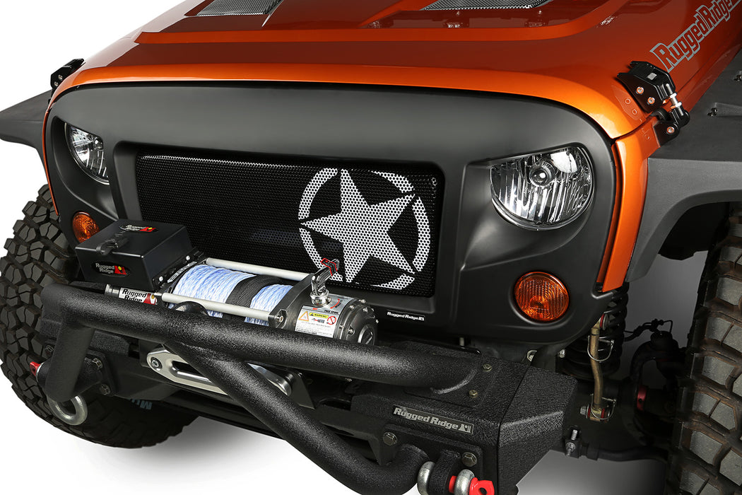 Rugged Ridge 12034.31 Spartan Grille Kit, Star; 07-18 Jeep Wrangler JK