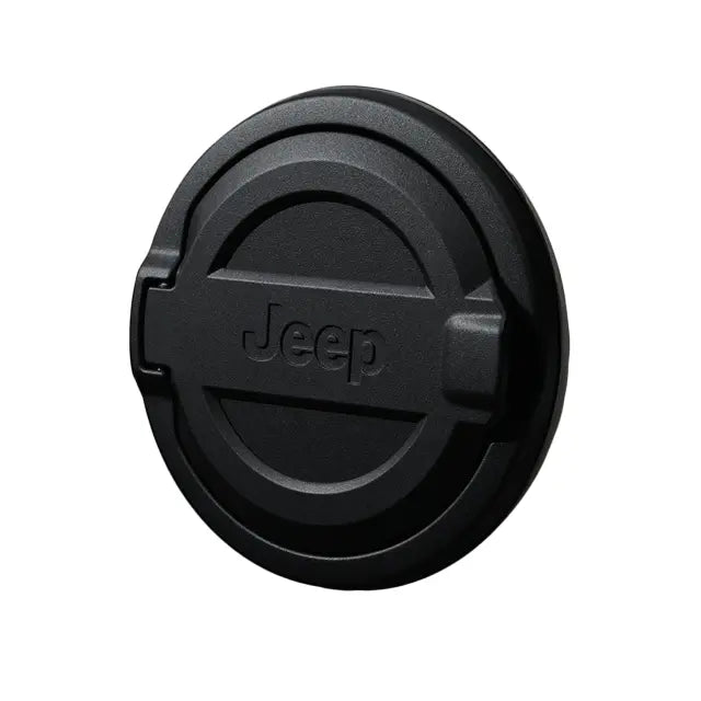 Jeep Wrangler JL Cast Aluminum Fuel Door, Black, Grille Logo