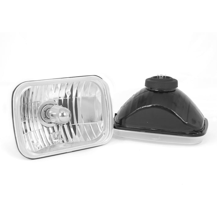 Rugged Ridge Headlight Kit | Crystal H2, Rectangular | Jeep CJ/Wrangler TJ (1965-2006) | P/N 12402.82