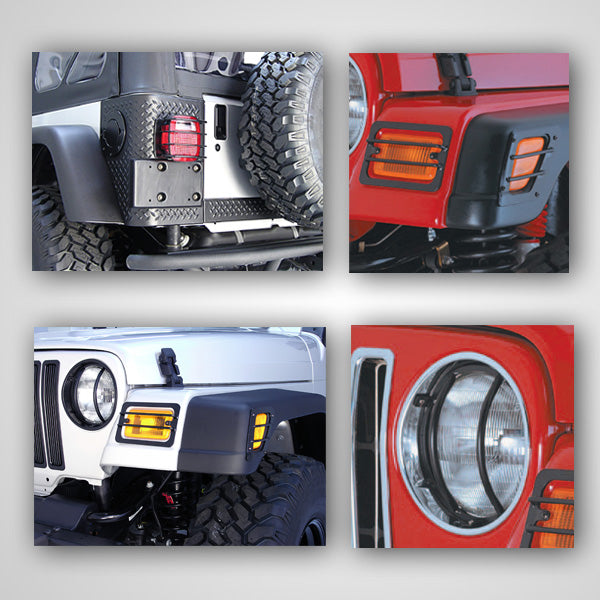 Rugged Ridge Euro Guard Kit | Black, Stainless Steel, 8 Piece | Jeep Wrangler TJ (1997-2006) | P/N 12495.02