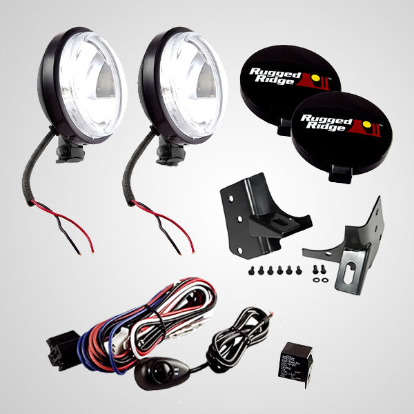 Rugged Ridge Light Mount Kit | Windshield | Jeep Wrangler TJ (1997-2006) | P/N 12495.06