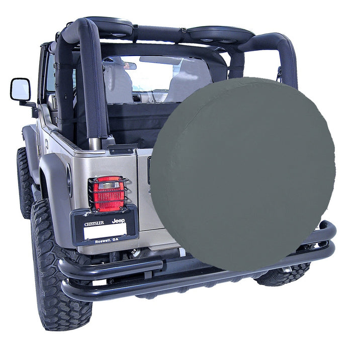 Rugged Ridge 12803.15 This tire cover from Rugged Ridge fits 33 inch spare tires. Black Denim.